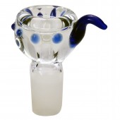Heavy Glass Bowl w/ Dots and Handle 14mm
