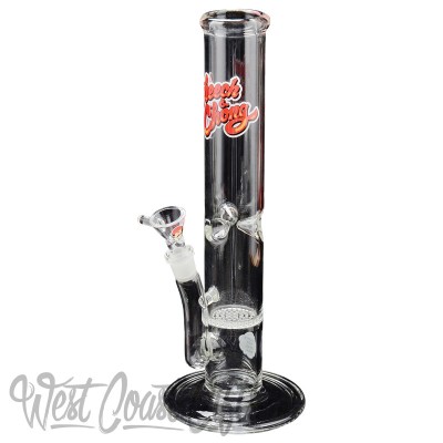 Cheech & Chong Glass 12 Inch Tall 7mm Thick Finkelstein Straight Tube W/ Honeycomb Perc & 19mm Joint