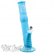 LIT Silicone 13.5 Inch Tall Water Pipe W/Glass on Glass Pull-Out