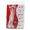 White & Red Heart Patterned Lace-Top High Highs in OS