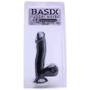 Basix 6.5 Inch Suction Base Dildo in Black
