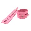 Bondage Basics Leather Wrist Cuffs in Pink