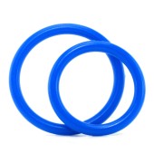 Silicone Cock Ring Set in Blue